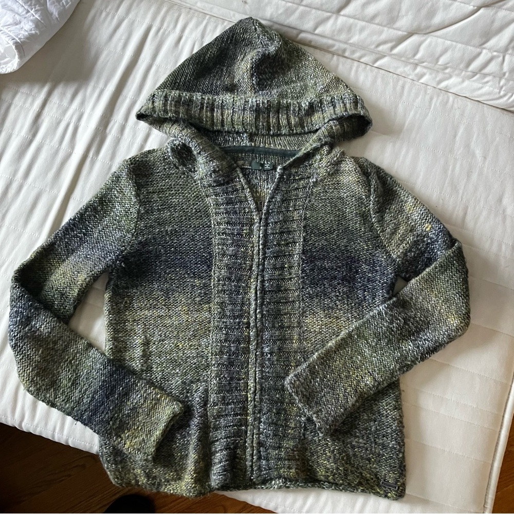Prana hooded cardigan sweater with zipper